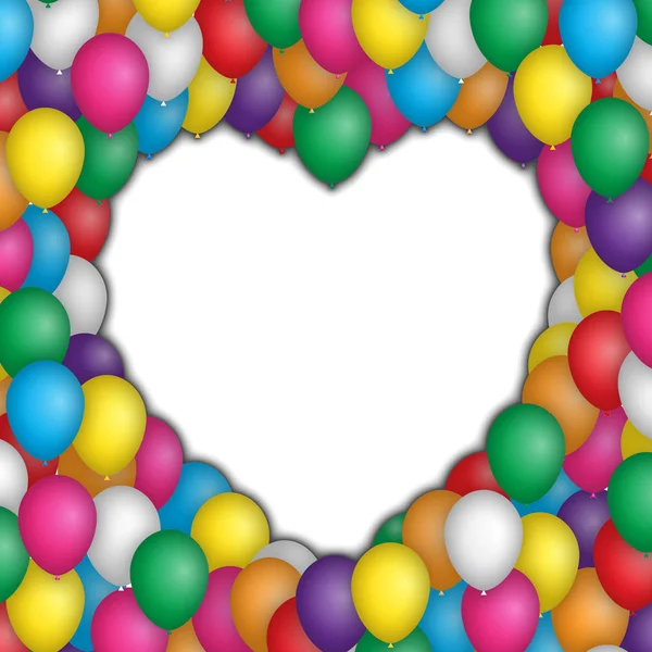 Coeur Composé Ballons Colorés — Image vectorielle