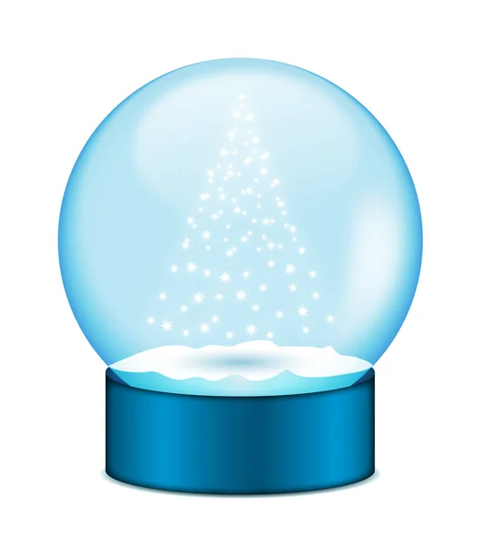 Boule Cristal Avec Neige Thème Noël — Image vectorielle