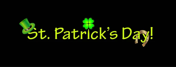 Texten Till Saint Patrick Day Med Traditionella Symboler — Stock vektor
