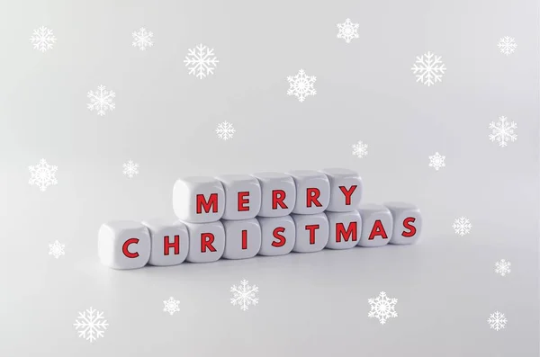 Dice Letters Forming Text Merry Christmas — Stock Photo, Image