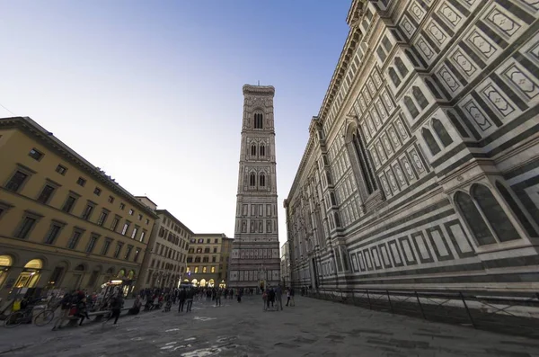 Vista Piazza Del Duomo Florencia Con Campanario Giotto Fondo — Foto de Stock