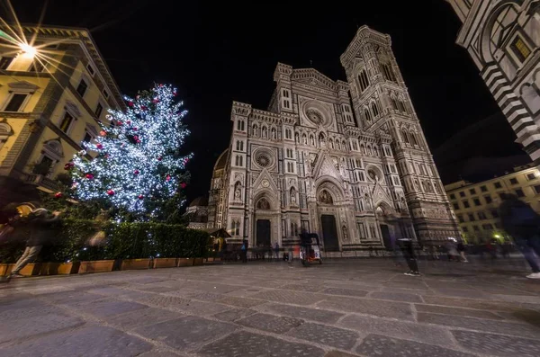Florencia Fachada Catedral Del Duomo Durante Navidad — Foto de Stock