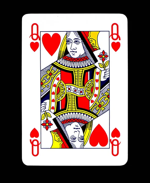 Speelkaart Koningin Der Harten — Stockfoto