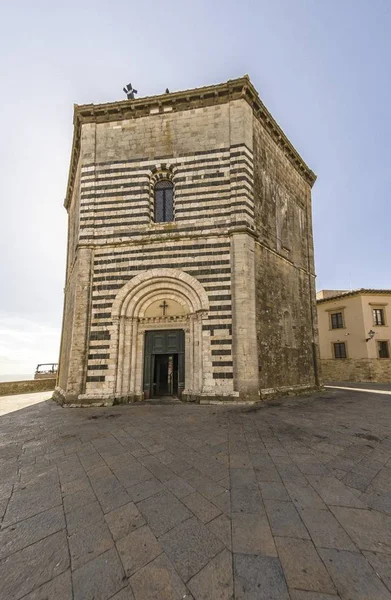 Vista Exterior Del Baptisterio Volterra —  Fotos de Stock