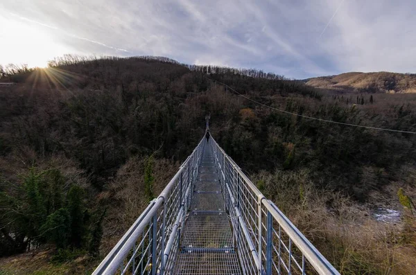Подвесный Мост Видна Сверху Переднем Плане — стоковое фото