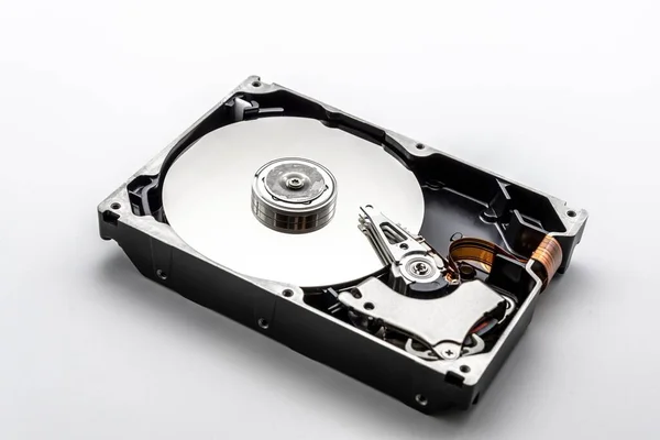 Close Mechanical Hard Disk Disassembled — Stock Photo, Image