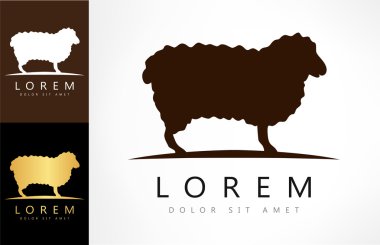 Koyun logo. Kuzu vektör.