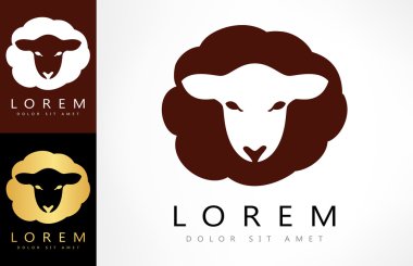 Koyun logo. Kuzu vektör.