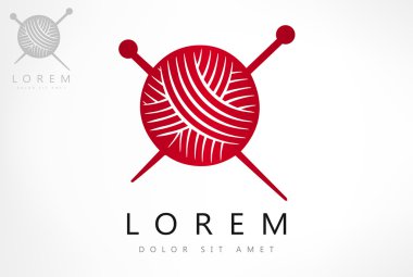 İplik topu ve iğneler vektör