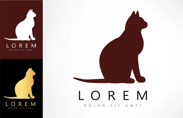 Kedi sembolü - yavru kedi logo vektör — Stok Vektör