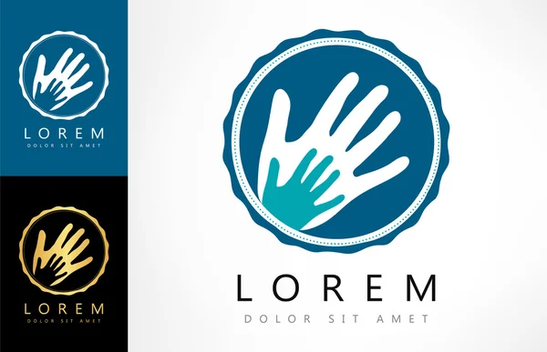 Mão imprime logotipo vetor —  Vetores de Stock