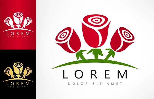 Logotipo do vetor rosas — Vetor de Stock