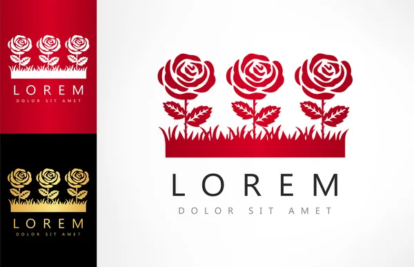 Logo vector rosas — Archivo Imágenes Vectoriales