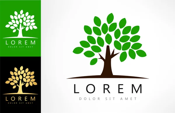 Вектор логотипа зеленого дерева — стоковый вектор