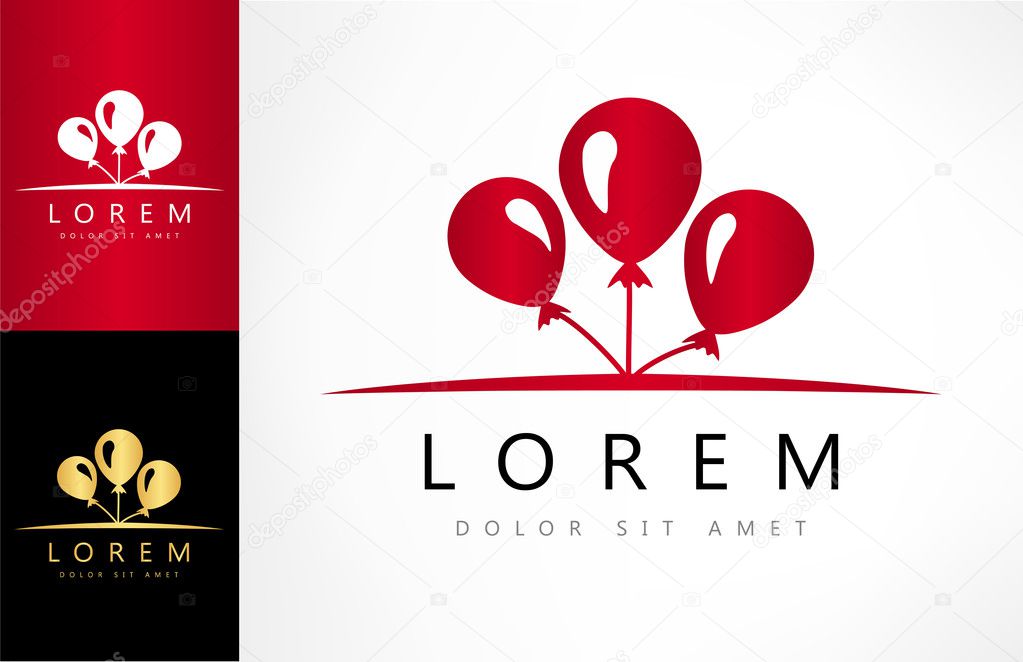 Balloons logo vector. Vector graphic design elements for company logo.