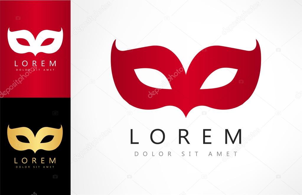 Carnival mask logo. Vector graphic design elements for company logo.