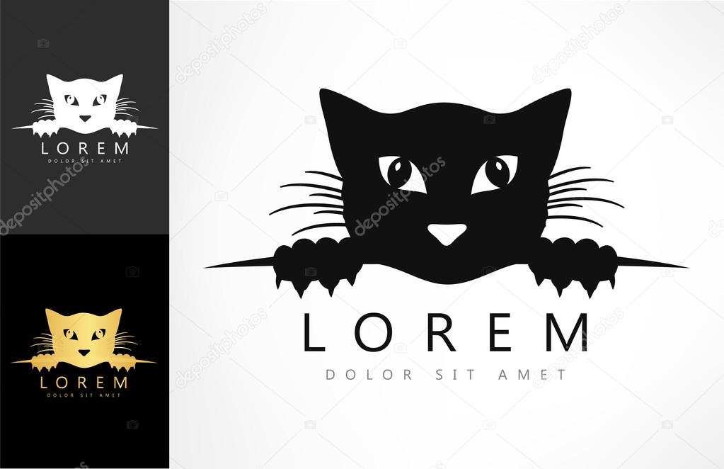 Cat symbol - kitten logo vector