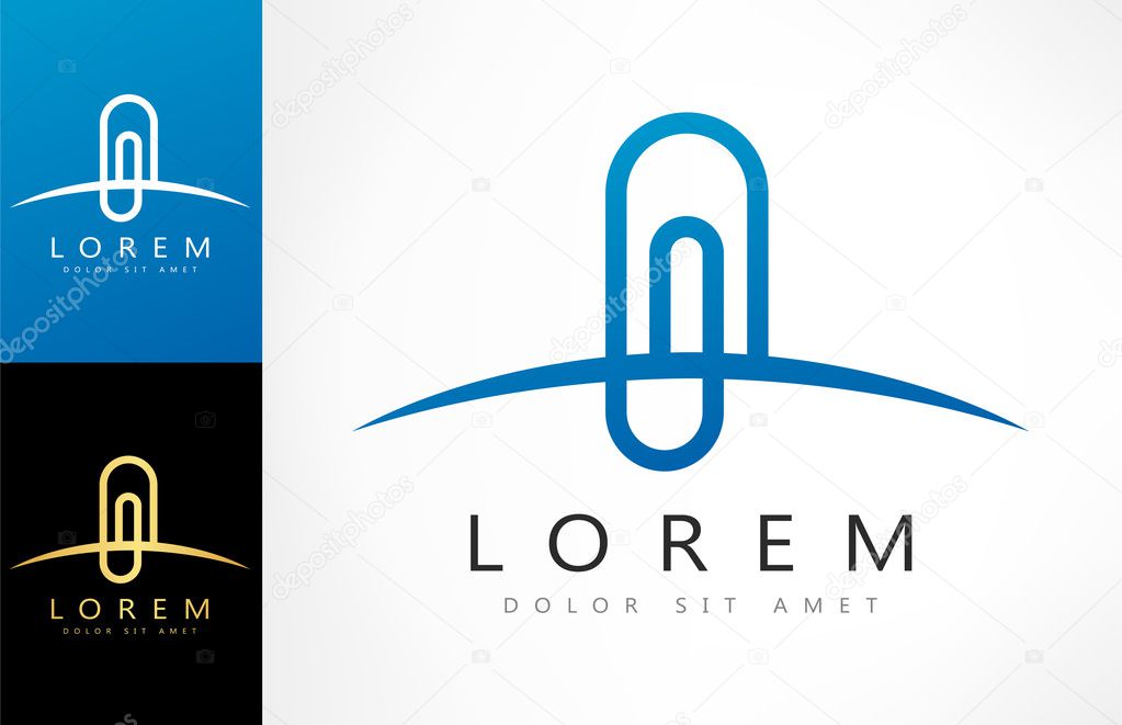 Paper clip logo vector