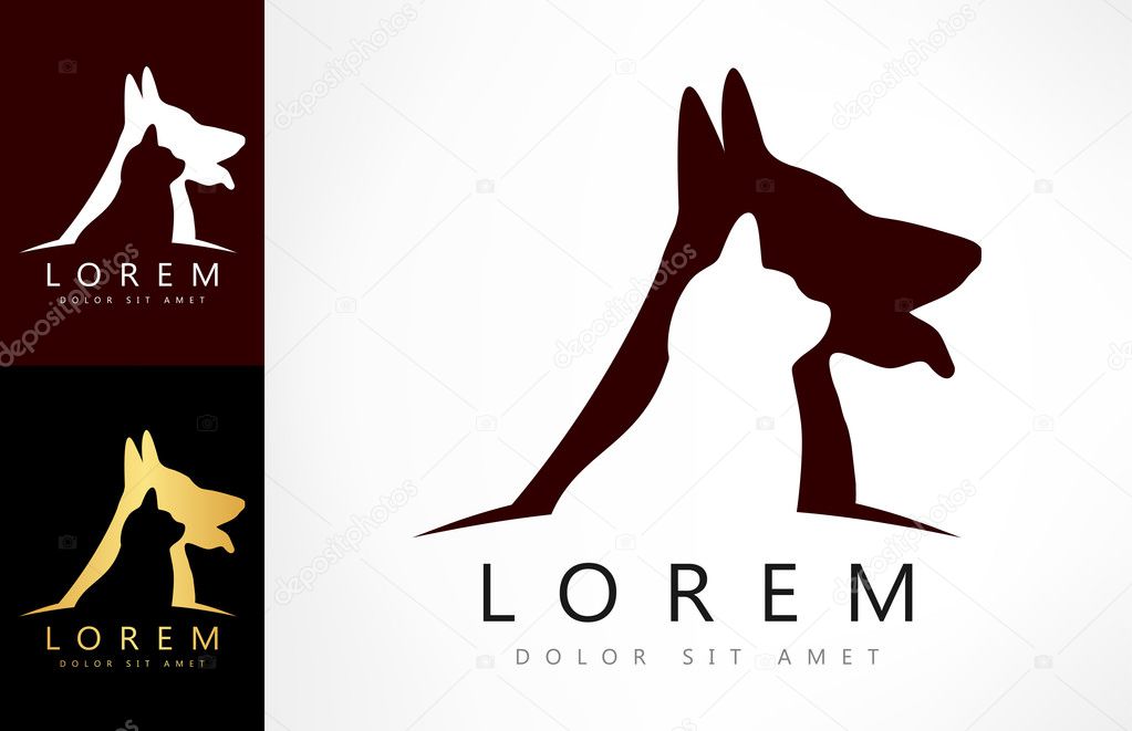 Dog and cat logo vector
