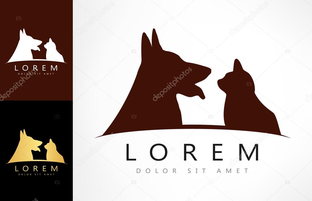Dog and cat logo vector