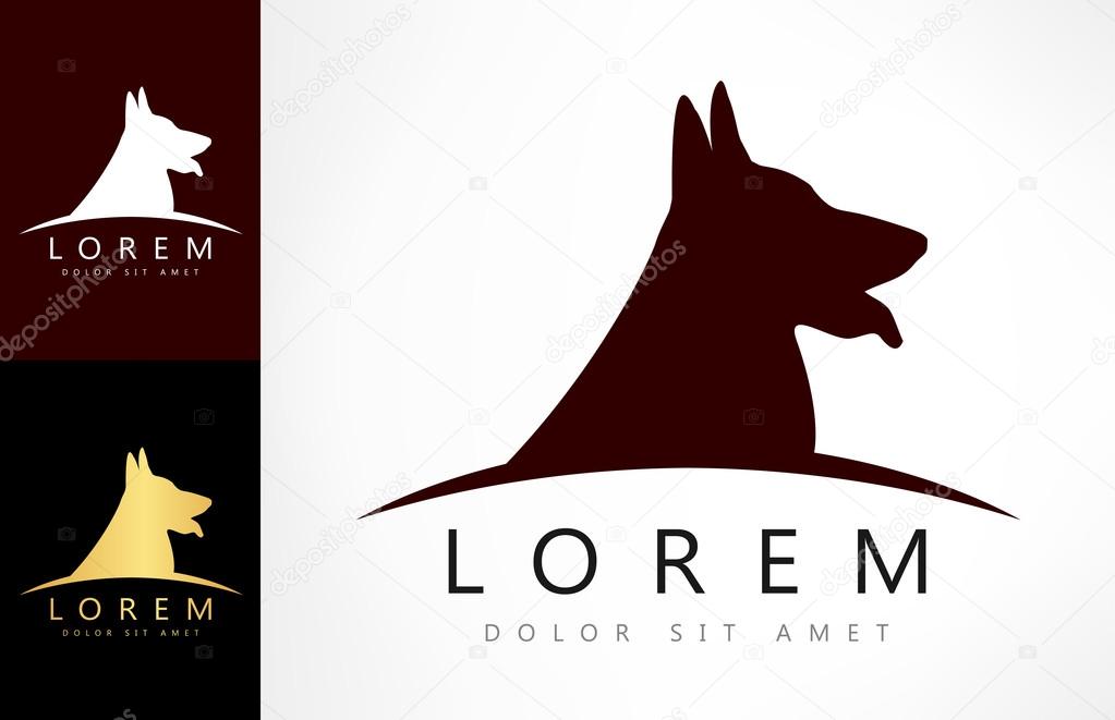 Dog logo. Vector graphic design elements for company logo.