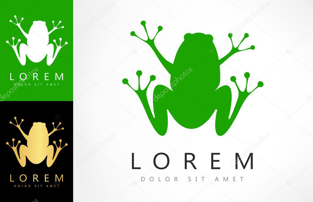 Frog vector logo. Vector graphic design elements for company logo.