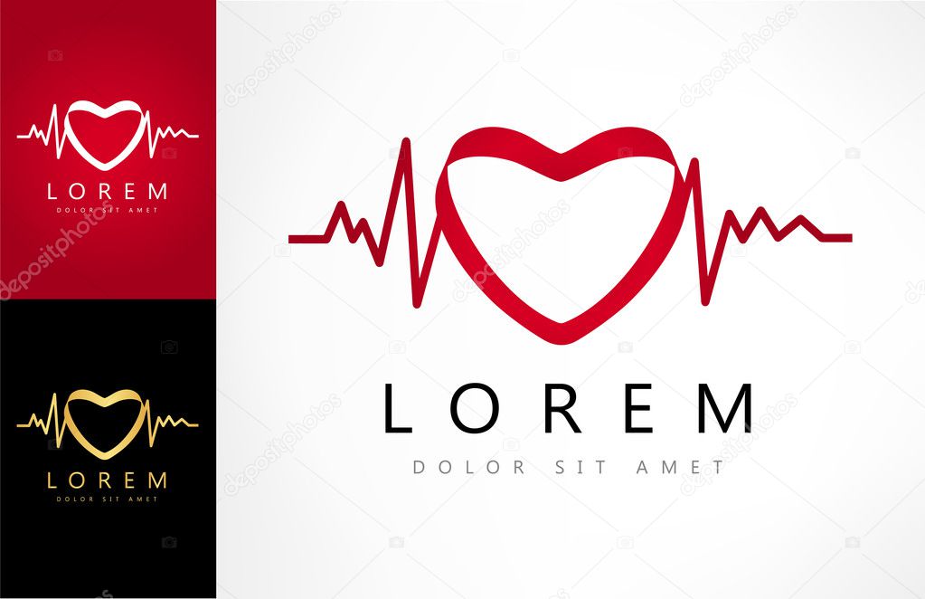 Heartbeat sign - vector logo