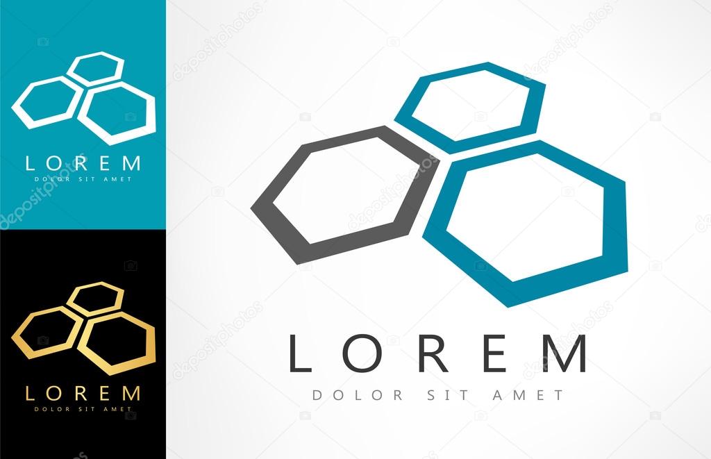 Honeycomb logo. Vector graphic design elements for company logo.