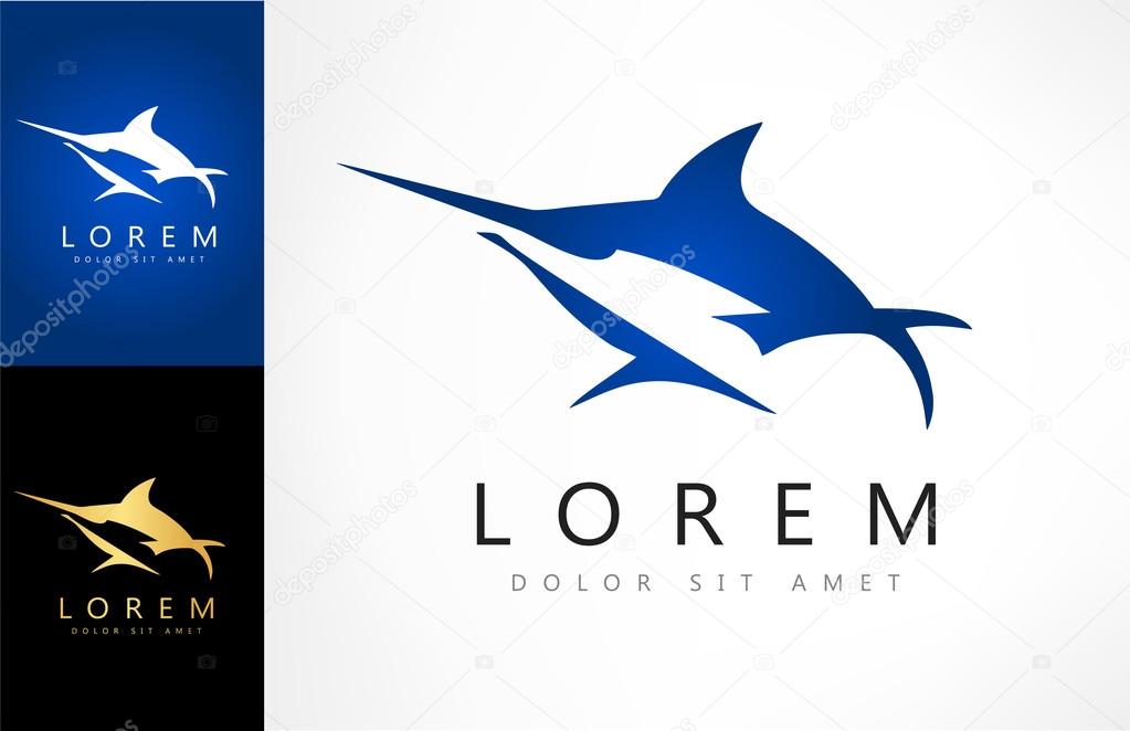 Marlin vector. Vector graphic design elements for company logo.