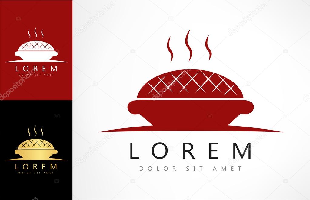 Pie logo. Cake vector illustration.