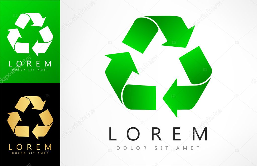 Green recycle logo vector