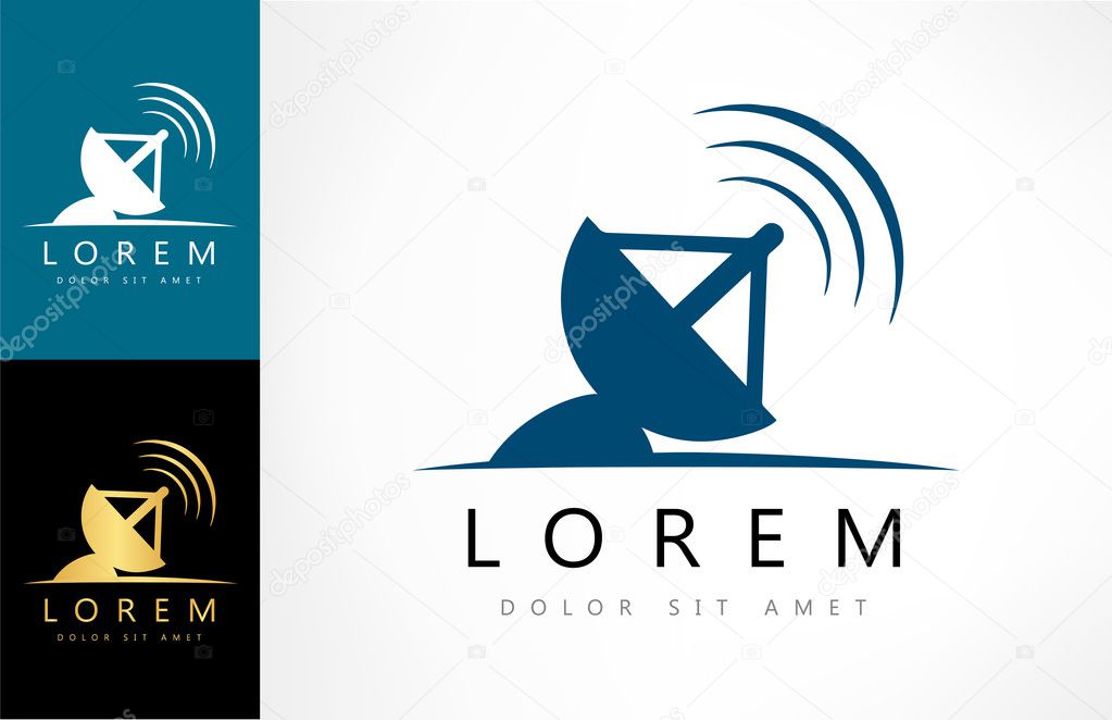Satellite logo vector. Vector graphic design elements for company logo.