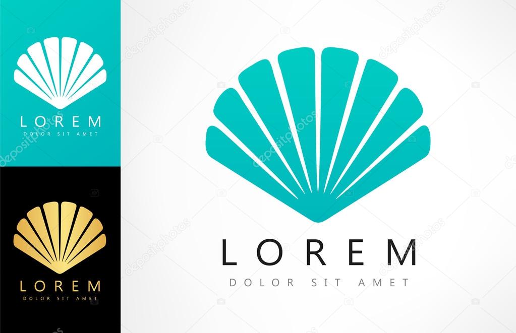 Sea shell logo. Vector graphic design elements for company logo.