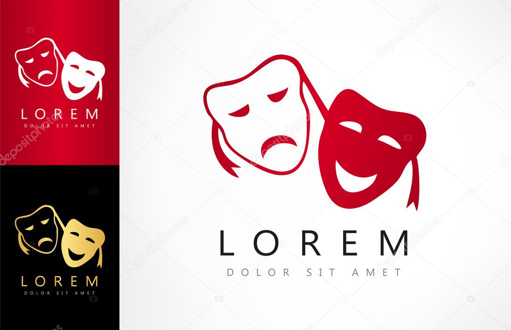 Theatrical masks vector logo
