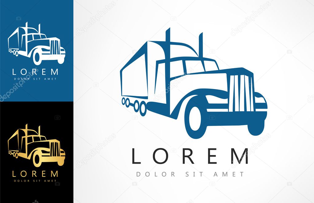 Truck logo vector. Vector graphic design elements for company logo.