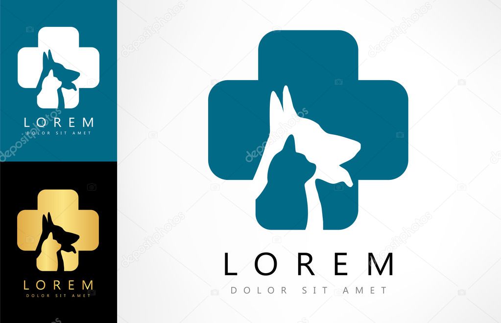 Cat and dog - symbol veterinary clinic