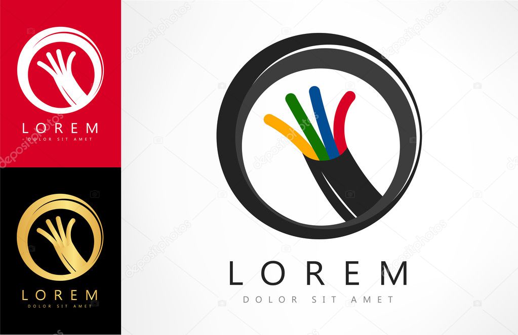 Cable, wires, wiring logo