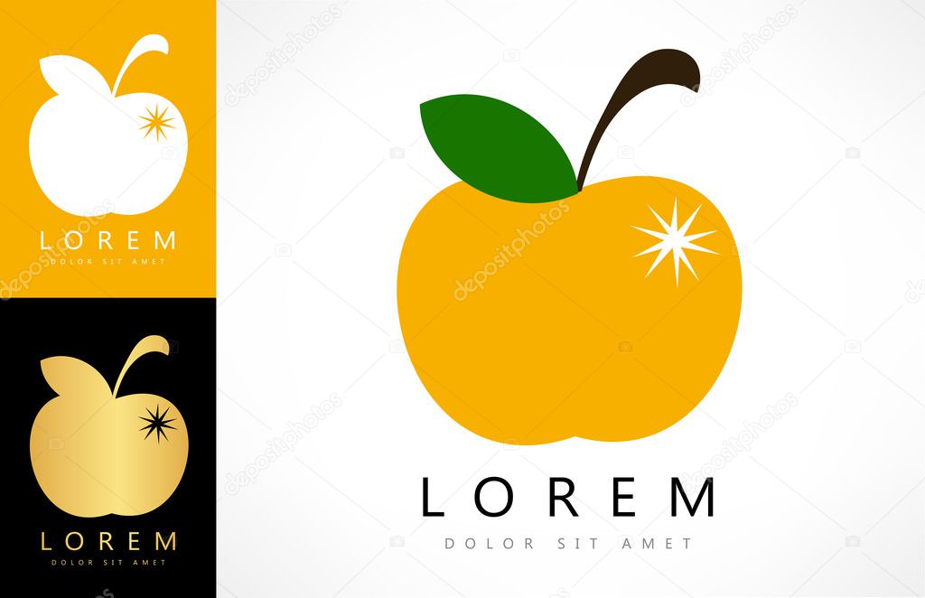Apple vector logo. Vector graphic design elements for company logo.