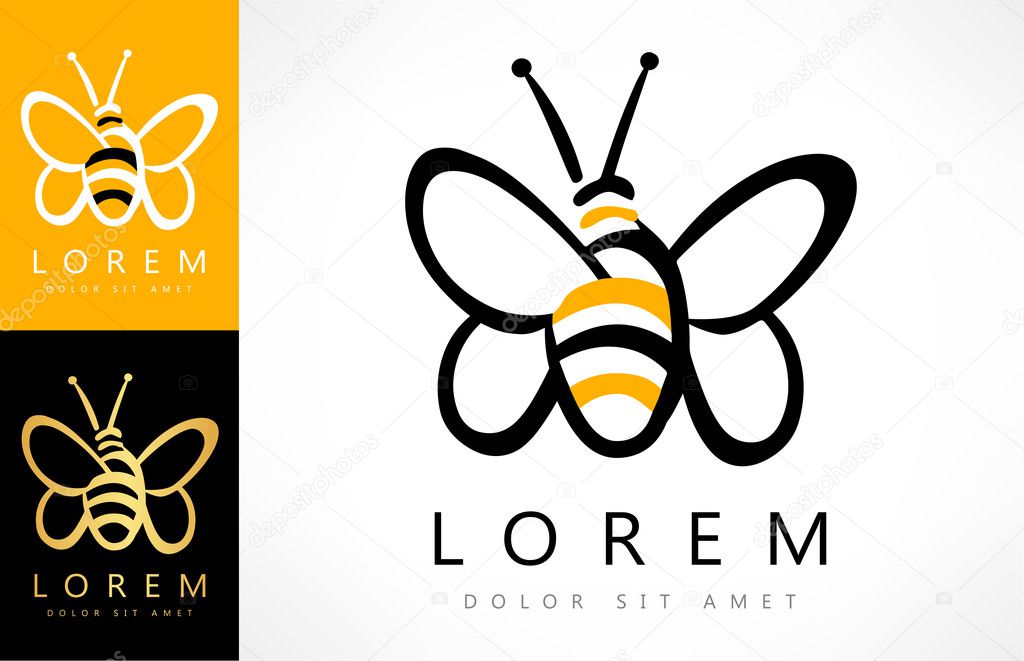 Bee vector. Vector graphic design elements for company logo.