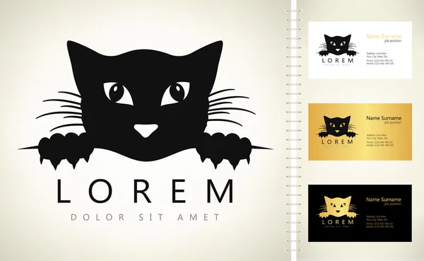 Símbolo de gato - vector de logotipo de gatito — Archivo Imágenes Vectoriales
