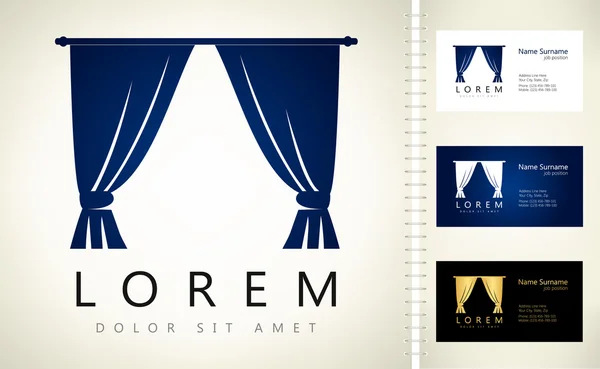 Curtains logo. Vector illustration. — Stock Vector