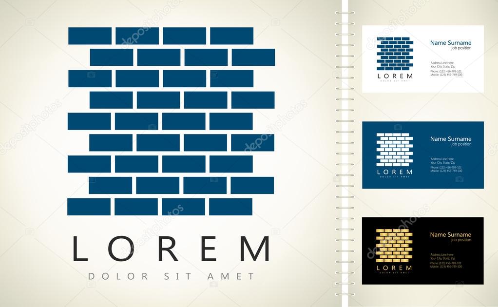 Bricks vector logo. Vector graphic design elements for company logo.