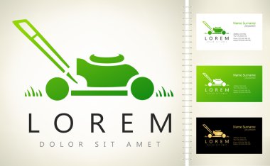 Çim biçme makinesi simge vektör