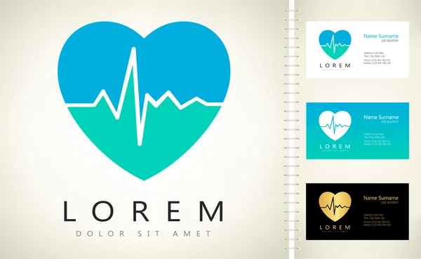 Heartbeat teken - vector logo — Stockvector