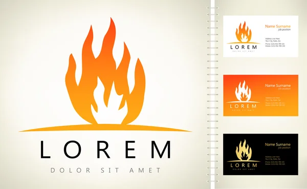 Logo de fuego. Vector de llamas . — Archivo Imágenes Vectoriales