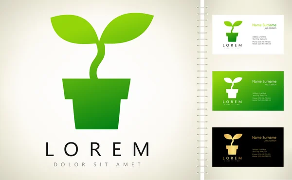 Saksılı bitki logo vektör — Stok Vektör
