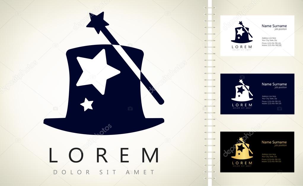 Magic wand and hat logo