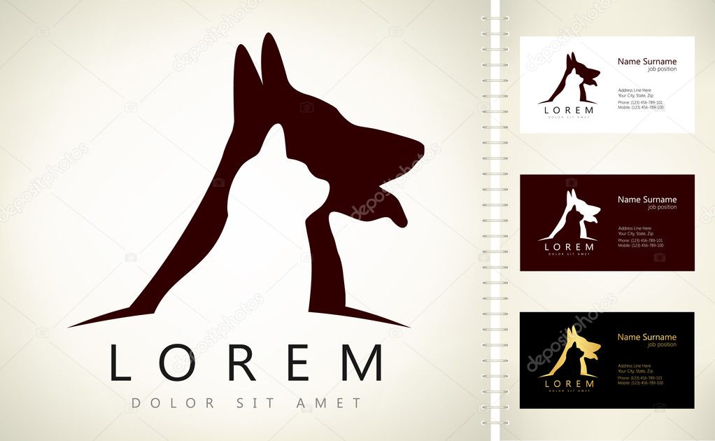 Dog and cat logo vector