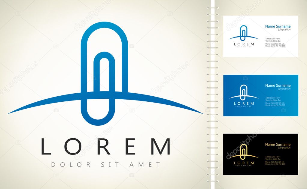 Paper clip logo vector