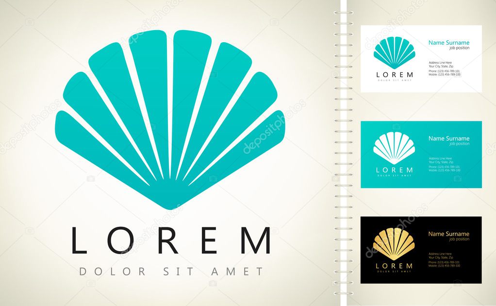 Sea shell logo. Vector graphic design elements for company logo.